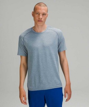 Lululemon Metal Vent Tech Sleeve Shirt 2.0 Erkek Üstler Beyaz Mavi | UWOADX-630
