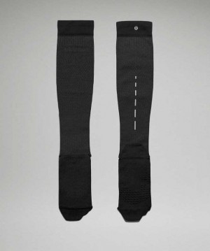Lululemon MicroPillow Compression Knee-High Running Anti-Stink Erkek Çorap Siyah | RPAYIS-738