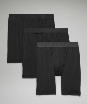 Lululemon Mixed Boxer 3 Pack Long Erkek İç Giyim Siyah Siyah Siyah | JHWZCT-026