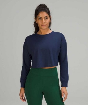 Lululemon Muscle Love Long Sleeve Kadın Üstler Night Sea | CIFXHU-402