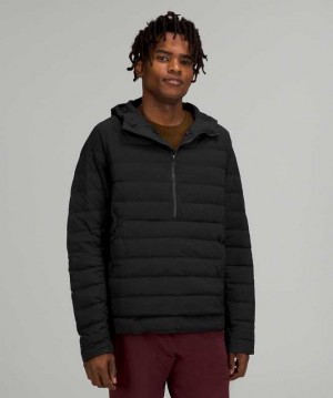 Lululemon Navigation Stretch Down Anorak Erkek Mont Siyah | ZDEYUL-781