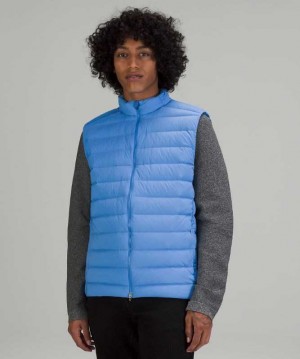 Lululemon Navigation Stretch Down Vest Erkek Mont Mavi | QAPSUL-538