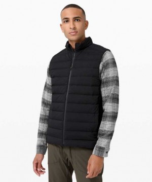Lululemon Navigation Stretch Down Vest Erkek Mont Siyah | FBKVTI-526