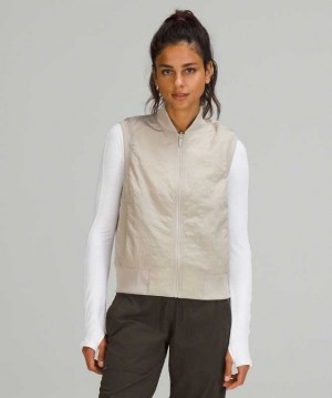 Lululemon Non-Stop Bomber Vest Kadın Mont Raw Linen | AOMELR-831