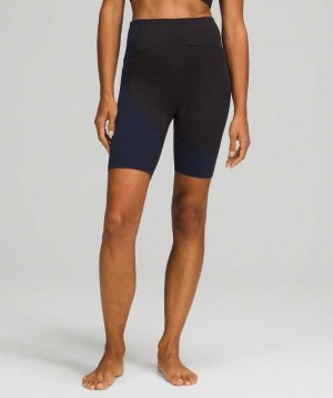 Lululemon Nulu Colour Block High-Rise 8" Kadın Şort Siyah Lacivert | LSIXRY-813