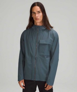 Lululemon Outpour StretchSeal Erkek Mont Mavi | KCAFZN-138
