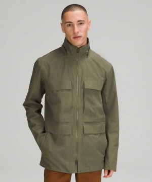 Lululemon Outpour StretchSeal Field Erkek Mont Zeytin Yeşili | OLVBPR-147
