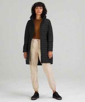 Lululemon Pack It Down Long Kadın Mont Siyah | LBFZTS-690
