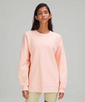 Lululemon Perfectly Oversized Crew Kadın Tişörtü Pembe | HNJKAF-230