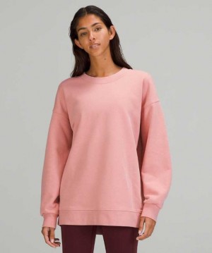 Lululemon Perfectly Oversized Crew Kadın Tişörtü Pembe | RCYXMQ-201