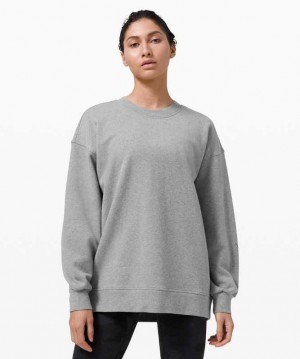 Lululemon Perfectly Oversized Crew Kadın Tişörtü Gri | UHFIYN-684