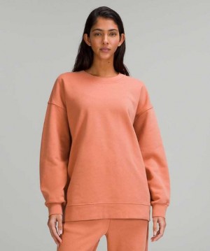 Lululemon Perfectly Oversized Crew Kadın Tişörtü Pembe | YXRQEH-395