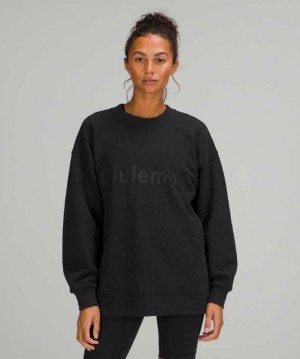 Lululemon Perfectly Oversized Crew Kadın Tişörtü Siyah | FQOZJC-064