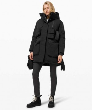 Lululemon Polar Shield Parka Kadın Mont Siyah | QZHFDE-245