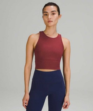 Lululemon Power Pivot Rib Kadın Üstler Mulled Wine | LEIXAO-402