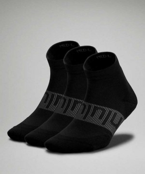 Lululemon Power Stride Ankle 3 Pack Kadın Çorap Siyah | GFHLRA-815
