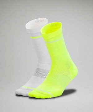 Lululemon Power Stride Crew 2P Kadın Çorap Sarı Beyaz | NYRFEK-836