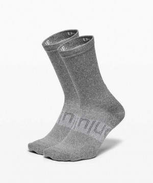 Lululemon Power Stride Crew 2 Pack Erkek Çorap Gri | MGWRKE-792