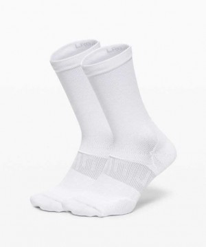 Lululemon Power Stride Crew 2 Pack Erkek Çorap Beyaz | YBPQCW-678