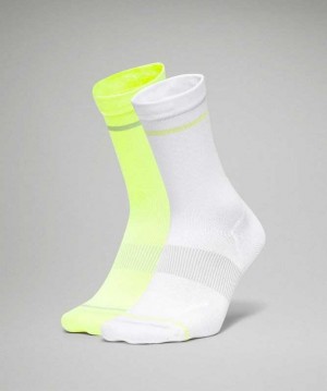 Lululemon Power Stride Crew Stripe 2 Pack Kadın Çorap Nane Sarı | WEODXK-942