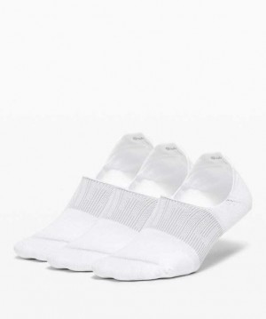 Lululemon Power Stride No-Show with Active Grip 3 Pack Kadın Çorap Beyaz | KFBGNR-952