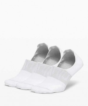 Lululemon Power Stride No-Show with Active Grip 3 Pack Erkek Çorap Beyaz | NRFJQA-249