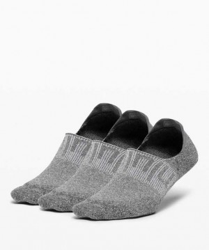 Lululemon Power Stride No-Show with Active Grip Anti-Stink 3 Pack Kadın Çorap Gri | QFBPJC-457