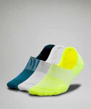 Lululemon Power Stride No-Show with Active Grip 3 Pack Kadın Çorap Sarı Beyaz Mavi | RMIJTZ-938