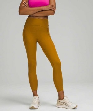 Lululemon Power Thru High-Rise Tight 25" Kadın Tayt Altın | IKAZOL-219