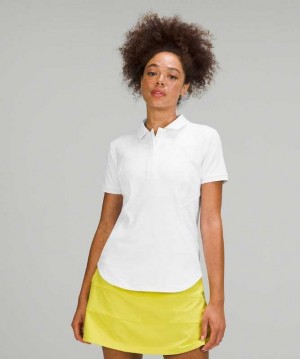 Lululemon Quick-Drying Sleeve Polo Shirt Online Only Kadın Üstler Beyaz | DMHSRE-174
