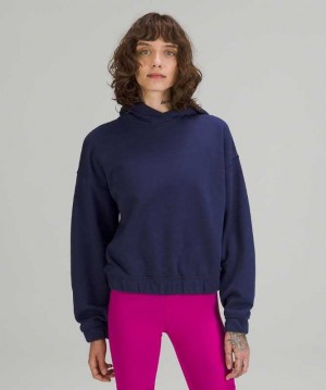 Lululemon Relaxed Cropped Kadın Kapşonlu Night Sea | IPASUC-427