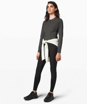 Lululemon Reykur Long Sleeve Kadın Üstler Siyah | IXNLSV-243