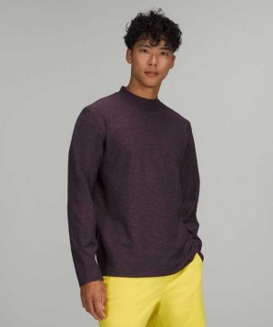 Lululemon Rulu™ Mock Neck Long Sleeve Erkek Üstler Heathered Arctic Plum | XOUPSE-437