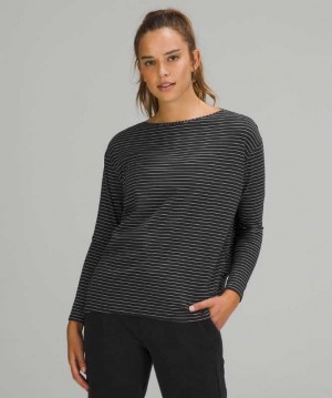 Lululemon SKU:LW3FBUS Kadın Üstler Siyah Beyaz | PNCDSU-307