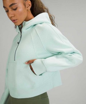 Lululemon Scuba Oversized 1/2 Zip Kadın Kapşonlu Nane | MUIESY-249