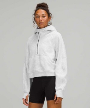 Lululemon Scuba Oversized 1/2 Zip Kadın Kapşonlu Açık Gri | FJHCST-894