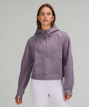 Lululemon Scuba Oversized 1/2 Zip Kadın Kapşonlu Lavanta | FMTCLH-476