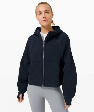 Lululemon Scuba Oversized Full-Zip Kadın Tişörtü Lacivert | IFTOVA-965