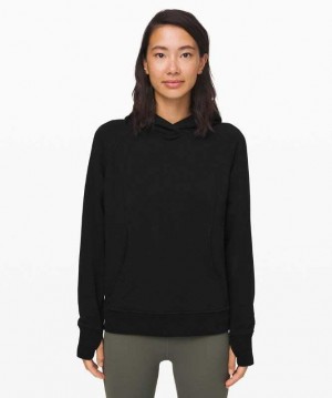 Lululemon Scuba Pullover Kadın Kapşonlu Siyah | SMOQNA-569