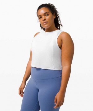 Lululemon Sculpt Cropped Kadın Üstler Beyaz | XMUPAT-654