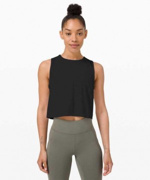 Lululemon Sculpt Cropped Kadın Üstler Siyah | QOIGMC-346