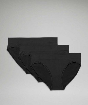 Lululemon Seamless Bikini 3P Kadın İç Giyim Siyah Siyah Siyah | ZWUYCV-431
