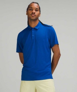 Lululemon Snap Front Performance Sleeve Polo Shirt Erkek Üstler Mavi | IZDXHM-380