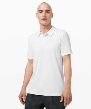 Lululemon Snap Front Performance Sleeve Polo Shirt Erkek Üstler Beyaz | PBMLYN-375