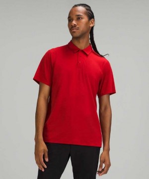 Lululemon Snap Front Performance Sleeve Polo Shirt Erkek Üstler Kırmızı | WUJLMA-491