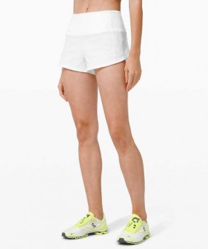 Lululemon Speed Up HR 2.5" Lined Kadın Şort Beyaz | ZMWHRJ-720