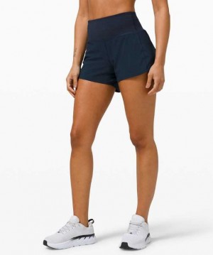 Lululemon Speed Up High-Rise 4" Lined Kadın Şort Lacivert | UDHWAM-890
