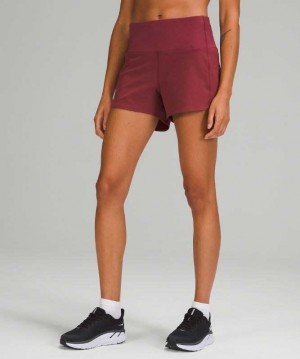 Lululemon Speed Up High-Rise 4" Lined Kadın Şort Mulled Wine | ETKNBU-259