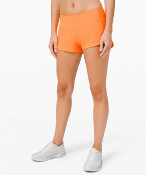 Lululemon Speed Up Low-Rise Lined 2.5" Kadın Şort Turuncu | HYKELT-823