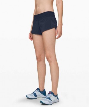Lululemon Speed Up Low-Rise Lined 2.5" Kadın Şort Lacivert | JIBLQU-876